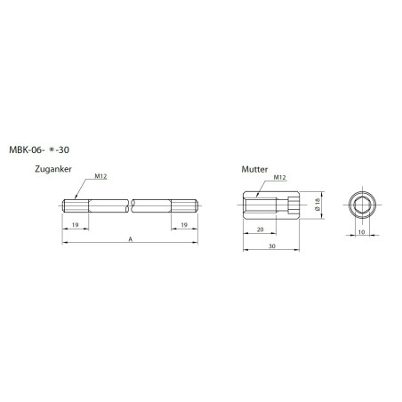 Zuganker Cetop 08 - NG25 Yuken Hydraulics
