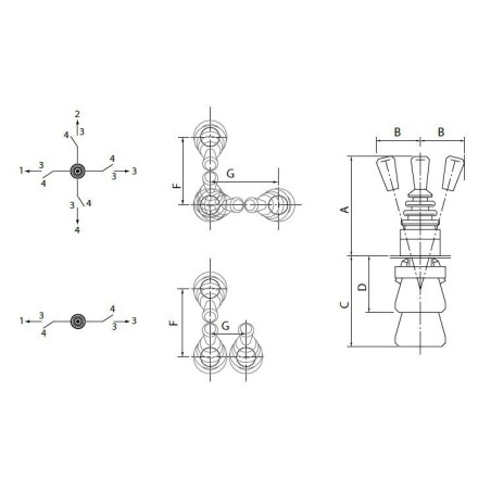 2-Achsen Joystick SW zum schalten von 2 oder 4 ON/OFF Funktionen Hydraulic Master