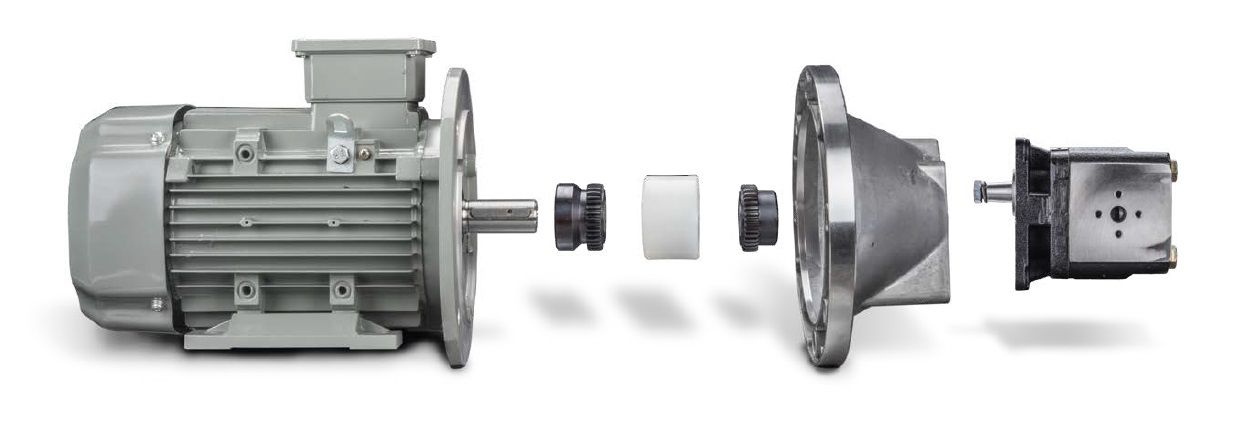 Aluminium Pumpenträger und Stahl Bogenzahnkupplungen LS250 - LSE 407