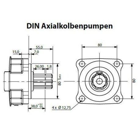 Aluminium Pumpenträger und Stahl Bogenzahnkupplungen TH, Länge: 170mm