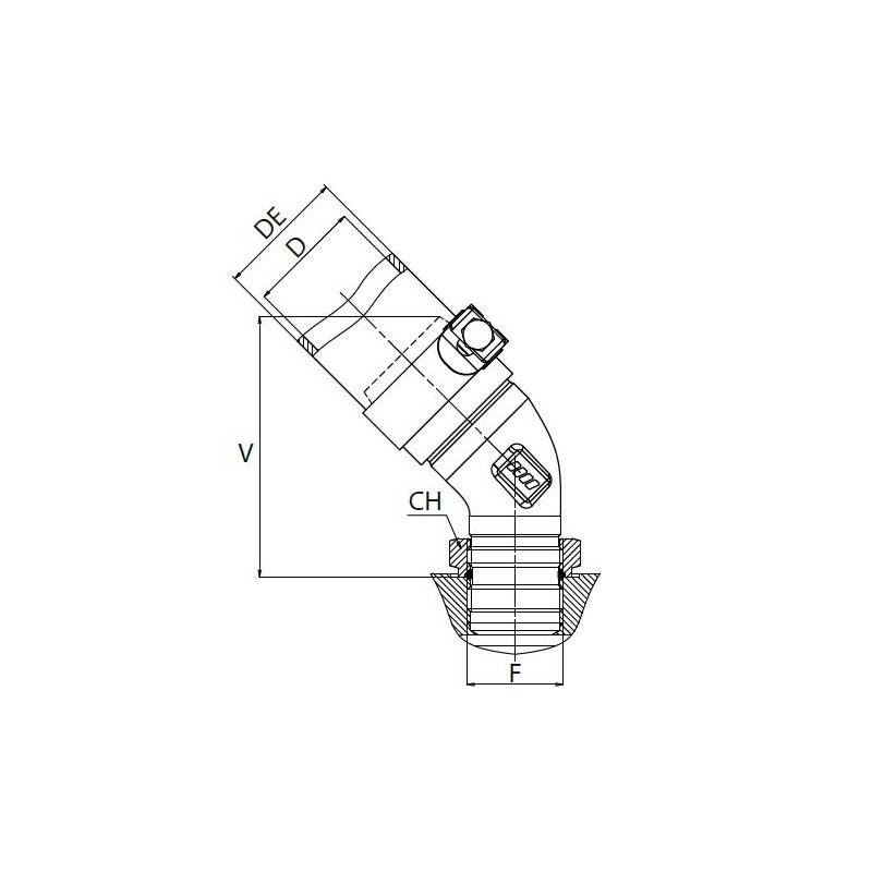 Saugstutzen 45° Hydraulic Master