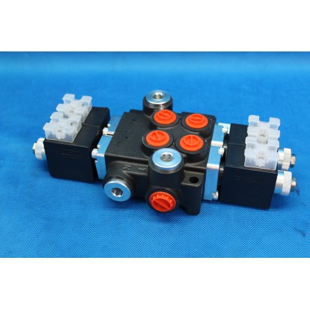 Directional Control Valve 2-spool Hydraulic Solenoid 50 L/Min 13GPM 24VDC