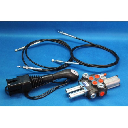 HYDRAULIC VALVE KIT JOYSTICK + VALVE + CABLES 2 SECTIONS 80L/MIN 21GPM SWIMMING SECTION