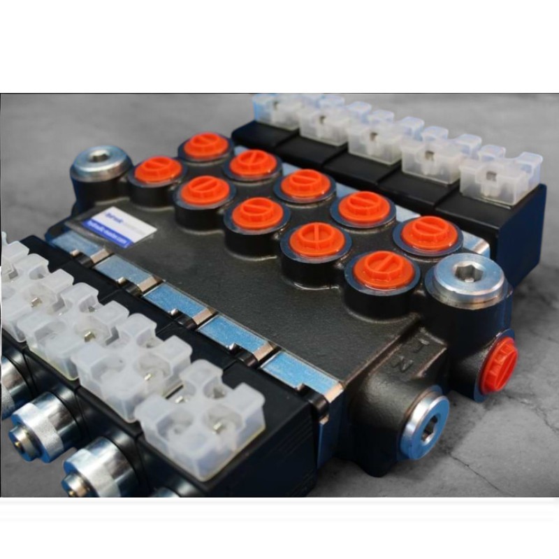 Monoblock-wegeventil 5-spool 50 L/Min 12VDC + Steuertafel