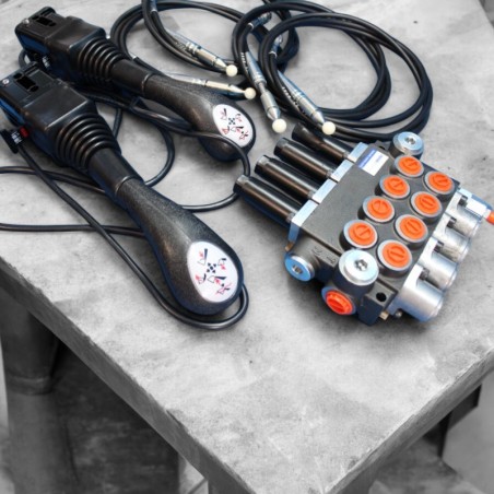 Hydraulikventilsatz 4 Funktionen 40 l/min 2 Joysticks