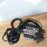 4 positions joystick 7 buttons + Monoblock Vave 5-spool hydraulic solenoid 50 l/min 13GPM 24VDC
