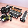 Hydraulikventil 6 Funktionen 6 Schieber 12V/24V 80L/Min + Bedienfeld mit 3 Joystick mit Kabeln