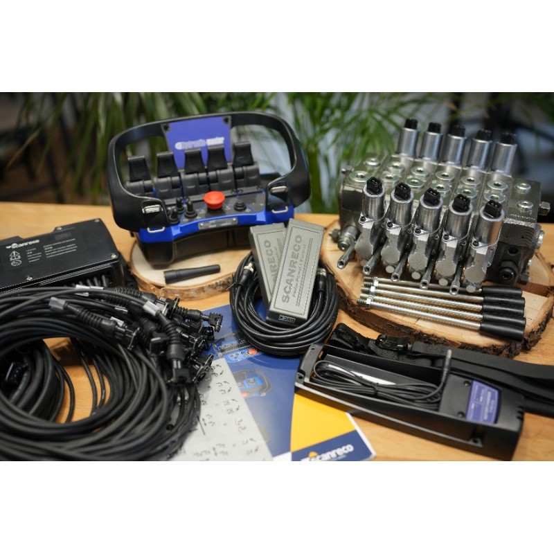 Scanreco RC 400 Fernbedienung mit 5 Funktionen + DPX100 Ventil 12 V für Baumstumpffräse