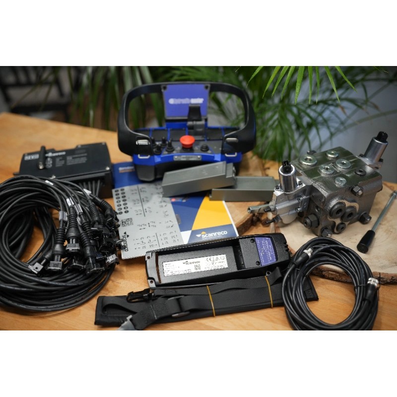 Walvoil DPX100 1-Wege-Proportionalventil + Scanreco Mini G2B Fernbedienung