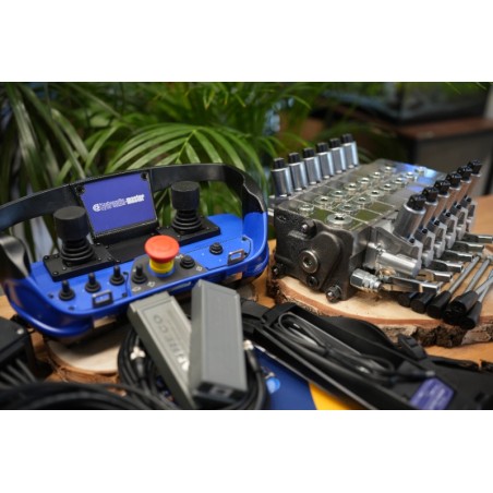 Walvoil DPX 100 6-Wege-Ventil + RC 400 Maxi mit 2 Joysticks