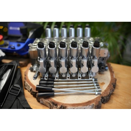 Walvoil DPX 100 6-Wege-Ventil + RC 400 Maxi mit 2 Joysticks