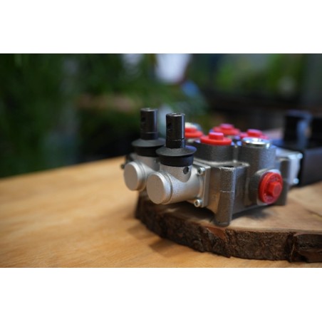 Elektromagnetisches Steuerventil Q75 2-Spool, 90 L/Min  Elektrisch Solenoid 12V + Hebel