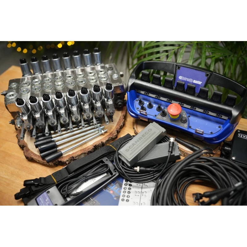 Proportionalventil + Scanreco Maxi 8-Funktions-Fernbedienung für Forstkrane