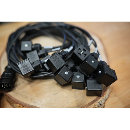 4 Postion Joystick With  Buttons For 5 Spool Valve 12/24 V On/Off DIN Plugs Complete Wires Kit