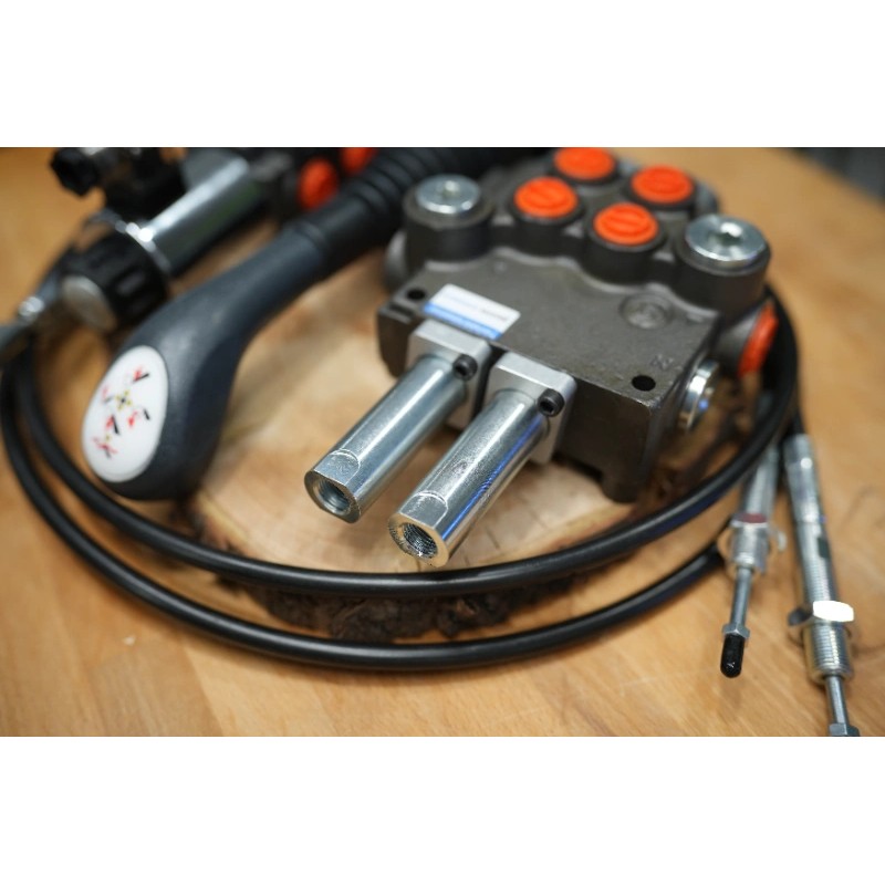 Hydraulik-steuerventil Kit 3 Funktionen Doppeltwirkend Traktor Lader  Joystick  80 l/min