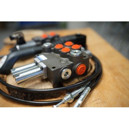 Hydraulik-steuerventil Kit 3 Funktionen Doppeltwirkend Traktor Lader  Joystick  80 l/min