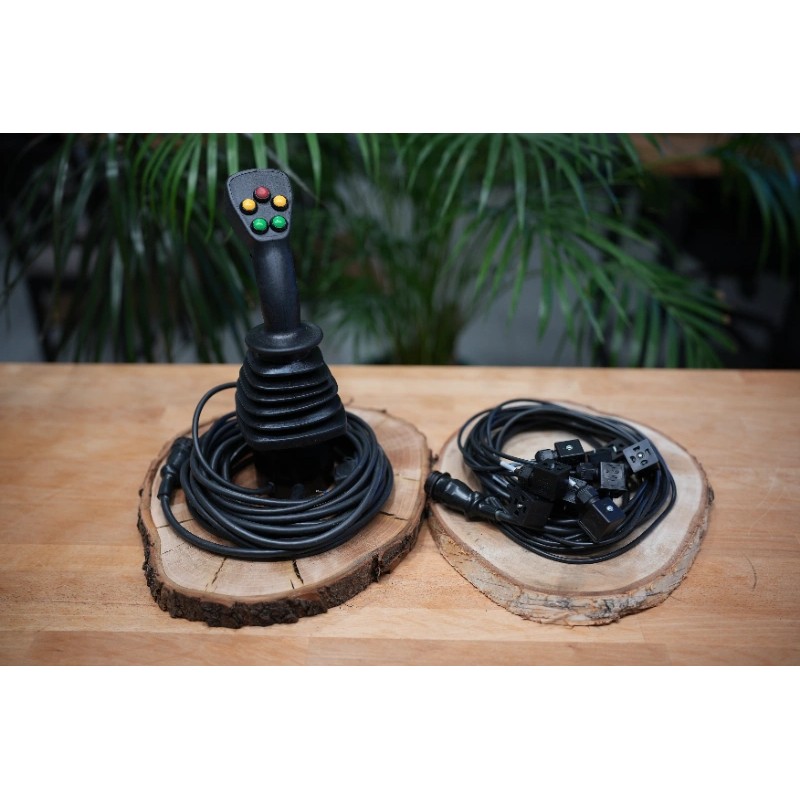 4-Positionen-Joystick mit Tasten für 4-Wege-Ventil 12/24 V Ein/Aus DIN-Stecker Komplettes Kabel-Set