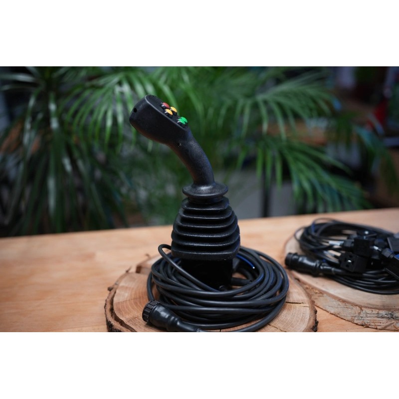 4-Positionen-Joystick mit Tasten für 4-Wege-Ventil 12/24 V Ein/Aus DIN-Stecker Komplettes Kabel-Set