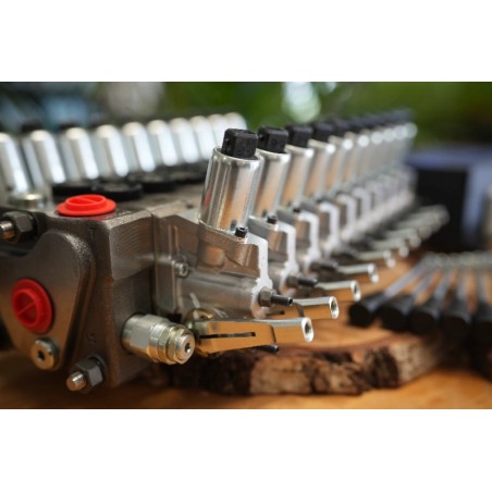 10 Funktionen Walvoil DPX100 mit 1 Joystick mit MTH-Griff + Steuergerät mit Elektronik für die Erweiterung