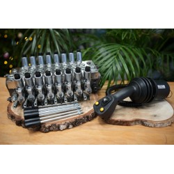 Proportionale Hydraulik Walvoil DPX 100 8 Sektionen mit 1 Proportional-Joystick JP 8 Funktionen