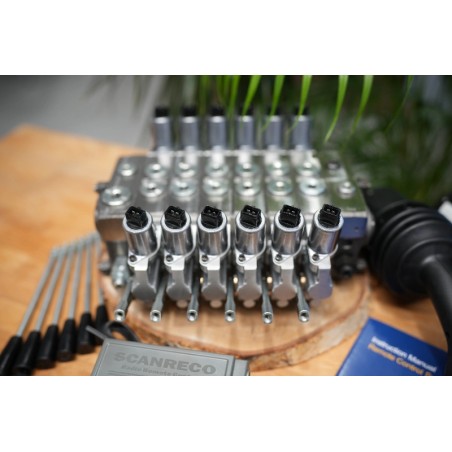 Proportionalventil Walvoil DPX100 + Scanreco RC400 und JP-Joysticks