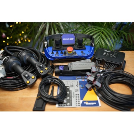 RC400 Proportional-Funksteuerungsset | 8-Kanal-Funkfernsteuerung + 2 JS-Joysticks PVG32 Danfoss DIN/AMP