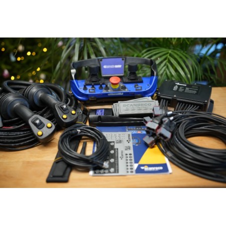 RC400 Proportional-Funksteuerungsset | 8-Kanal-Funkfernsteuerung + 2 JS-Joysticks PVG32 Danfoss DIN/AMP