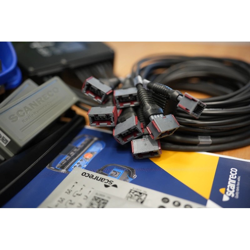 RC400 Proportional-Funksteuerungsset | 8-Kanal-Funkfernsteuerung + 2 JS-Joysticks PVG32 Danfoss DIN/AMP