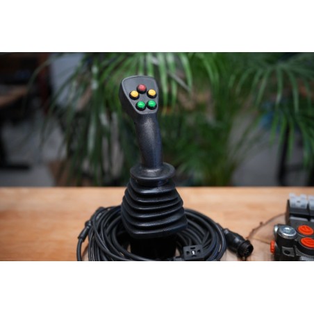 4 positions joystick 5 buttons + Monoblock Vave 4-spool hydraulic solenoid 50 l/min 13GPM 24VDC