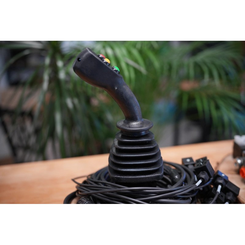 4 positions joystick 5 buttons + Monoblock Vave 4-spool hydraulic solenoid 50 l/min 13GPM 24VDC