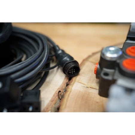 4 positions joystick 5 buttons + Monoblock Vave 4-spool hydraulic solenoid 80 l/min 13GPM 24VDC