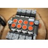 4 positions joystick 5 buttons + Monoblock Vave 4-spool hydraulic solenoid 80 l/min 13GPM 24VDC