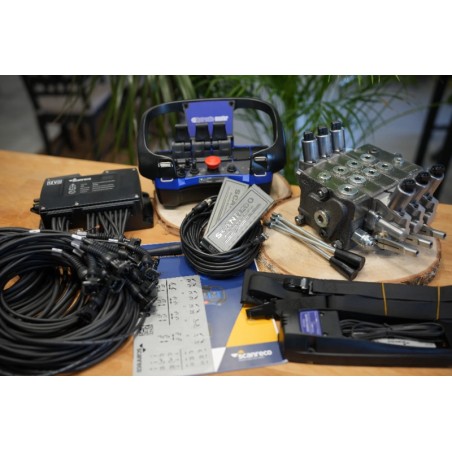 Walvoil DPX100 3-Wege-Proportionalventil + Scanreco Mini G2B Funkfernbedienung