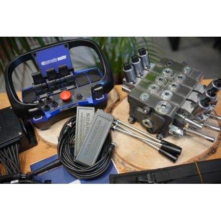 Walvoil DPX100 3-Wege-Proportionalventil + Scanreco Mini G2B Funkfernbedienung