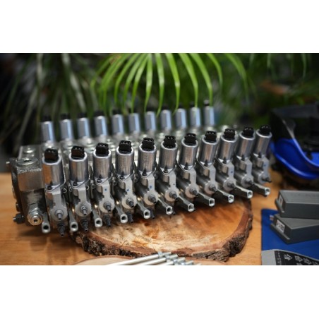 Walvoil DPX100-Ventil mit 11 Funktionen und Scanreco RC400 G2B mit 3 Joysticks