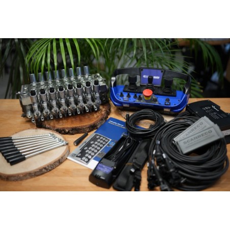 Walvoil DPX100 Hydraulikventil mit 8 Funktionen und Scanreco RC400 G2B mit 3 Joysticks