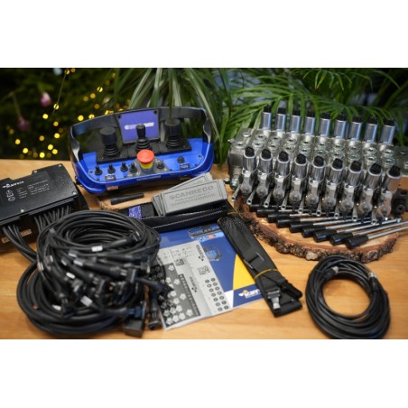 Walvoil DPX100-Ventil mit 9 Funktionen und Scanreco RC400 G2B mit 3 Joysticks