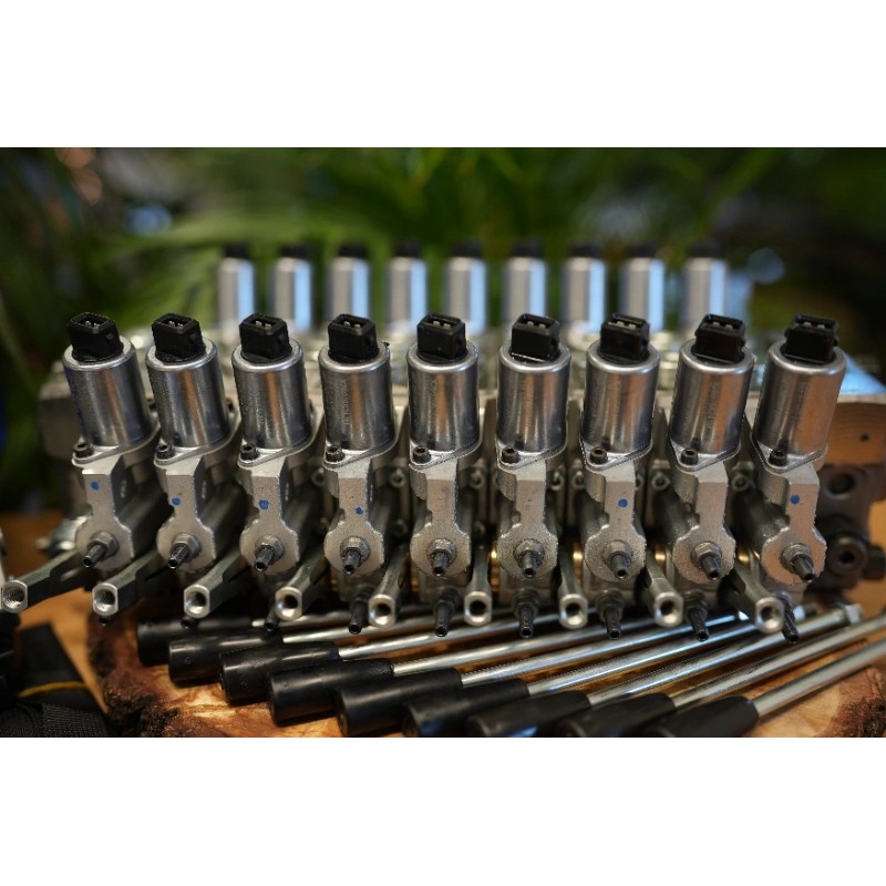 Walvoil DPX100-Ventil mit 9 Funktionen und Scanreco RC400 G2B mit 3 Joysticks
