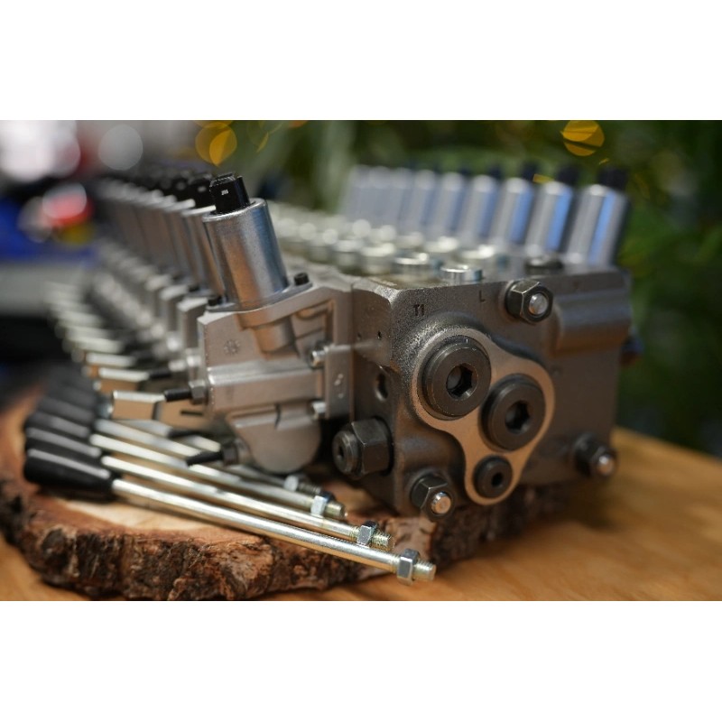 Walvoil DPX100-Ventil mit 9 Funktionen und Scanreco RC400 G2B mit 3 Joysticks