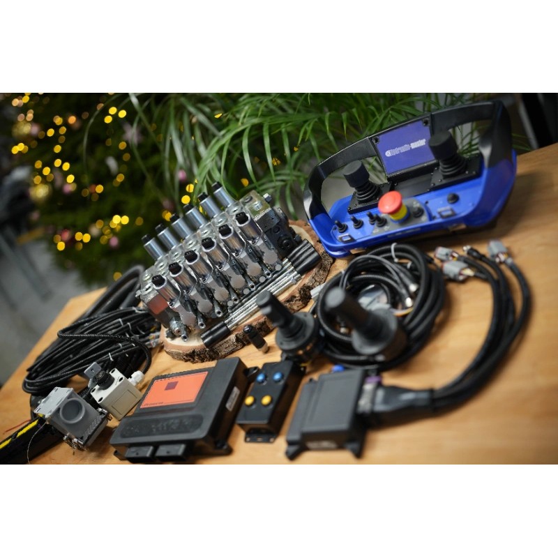 2 Mini-Joysticks Otto + Scanreco-Fernbedienung für Walvoil DPX100 6 Funktions Kran