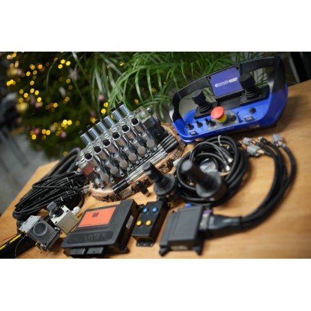 2 Mini-Joysticks Otto + Scanreco-Fernbedienung für Walvoil DPX100 6 Funktions Kran