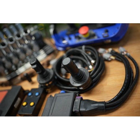2 Mini-Joysticks Otto + Scanreco-Fernbedienung für Walvoil DPX100 6 Funktions Kran