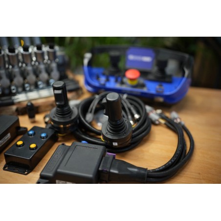2 Mini-Joysticks Otto + Scanreco-Fernbedienung für Walvoil DPX100 6 Funktions Kran