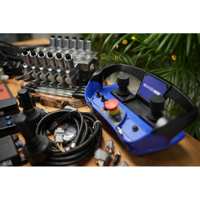 2 Mini-Joysticks Otto + Scanreco-Fernbedienung für Walvoil DPX100 6 Funktions Kran