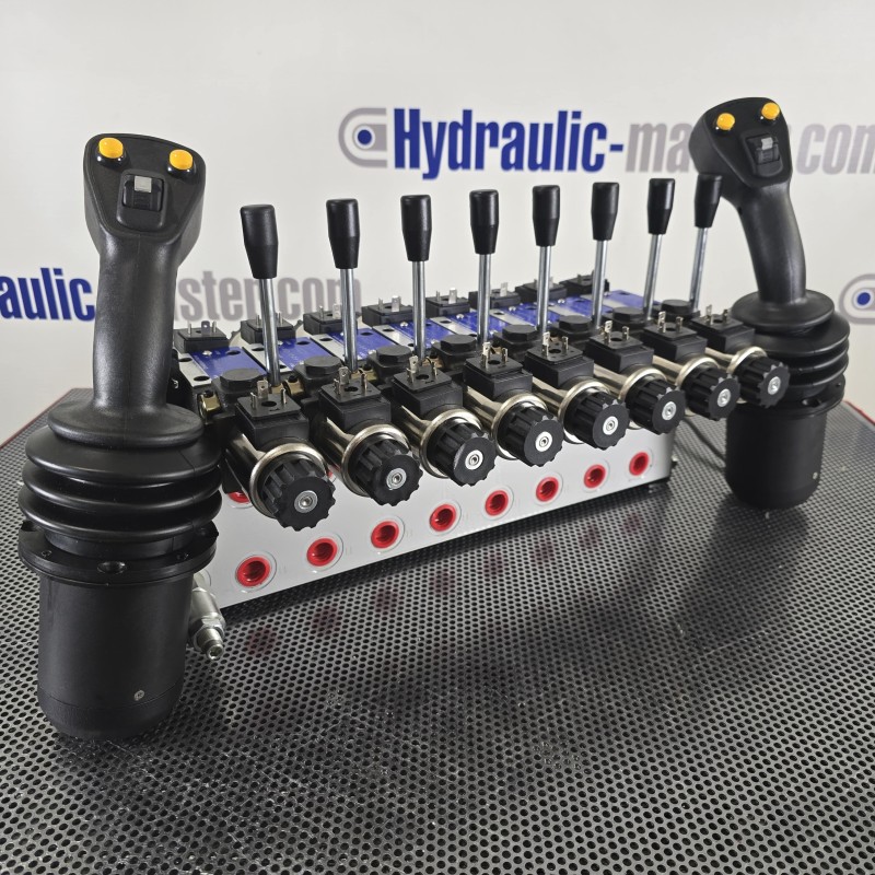 Cetop-Proportionalventil, 8 Funktionen, 21 GPM + Handhebel und 2 JP-Joysticks