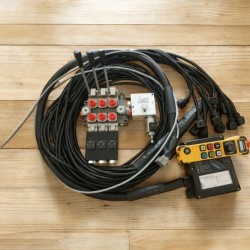 Monoblock-Hydraulikventil, 3 Abschnitte, 60 l/min, 15 GPM, 12V / 24 V + Funkfernsteuerung JUUKO mit Proportionalregler