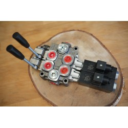 Elektromagnetisches Steuerventil 2-spool Q45 60 L/Min 16 GPM Elektrische Magnetspule 24V + Hebel