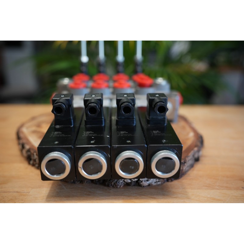 Galtech Q75 4 Sektionen Wegeventil 90 L/Min 24 GPM Elektrisch Solenoid 24V + Hebel