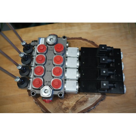 Galtech Q75 4 Sektionen Wegeventil 90 L/Min 24 GPM Elektrisch Solenoid 24V + Hebel