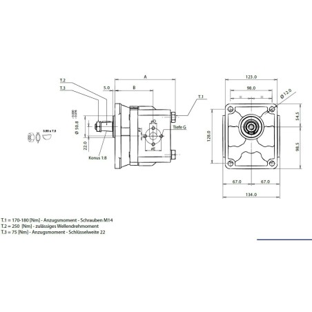 Außenzahnradpumpen Baugröße 3 Serie-PG 330 EINPASS Ø50,8 Salami